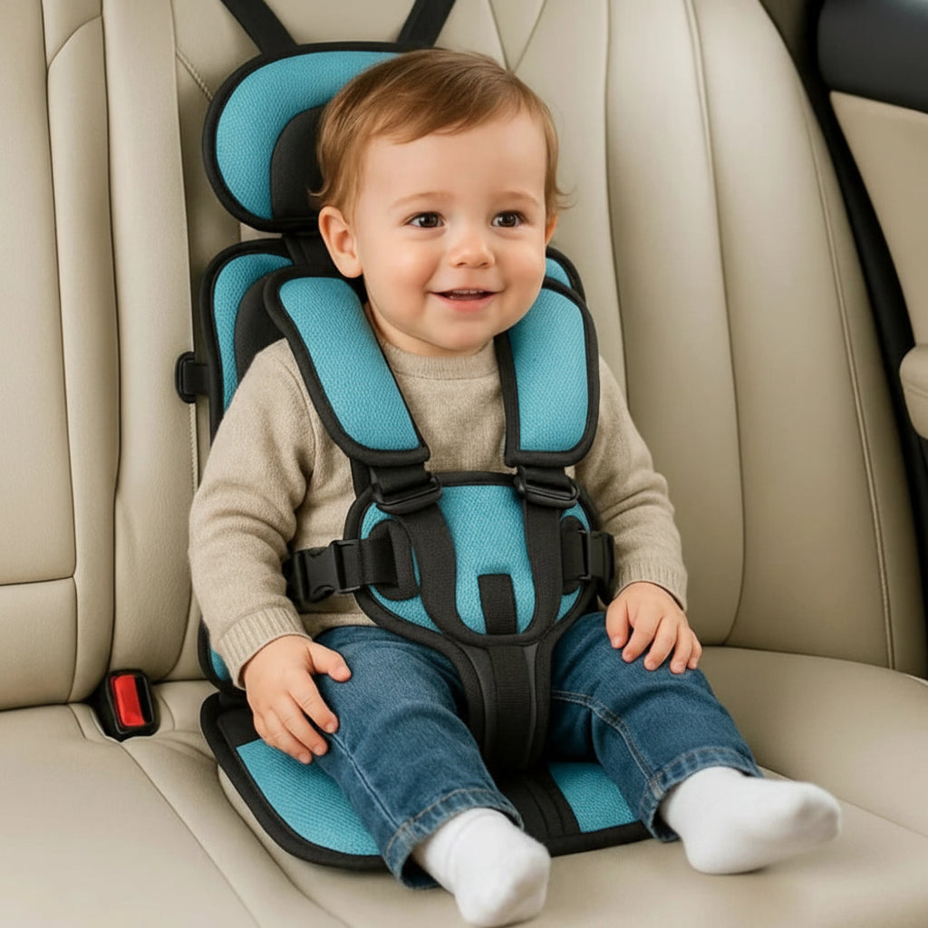 Seggiolino auto portatile con imbracatura di sicurezza e rialzo per bambini
