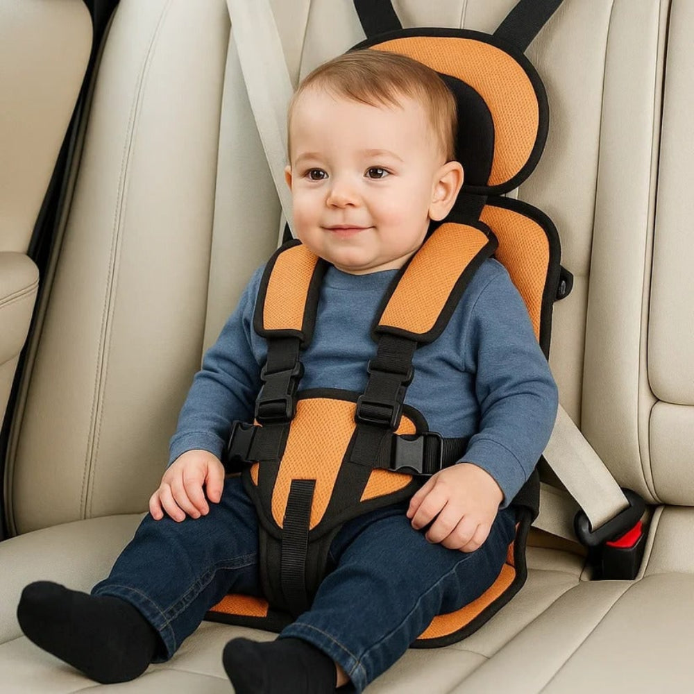 Seggiolino auto portatile con imbracatura di sicurezza e rialzo per bambini