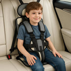 Seggiolino auto portatile con imbracatura di sicurezza e rialzo per bambini