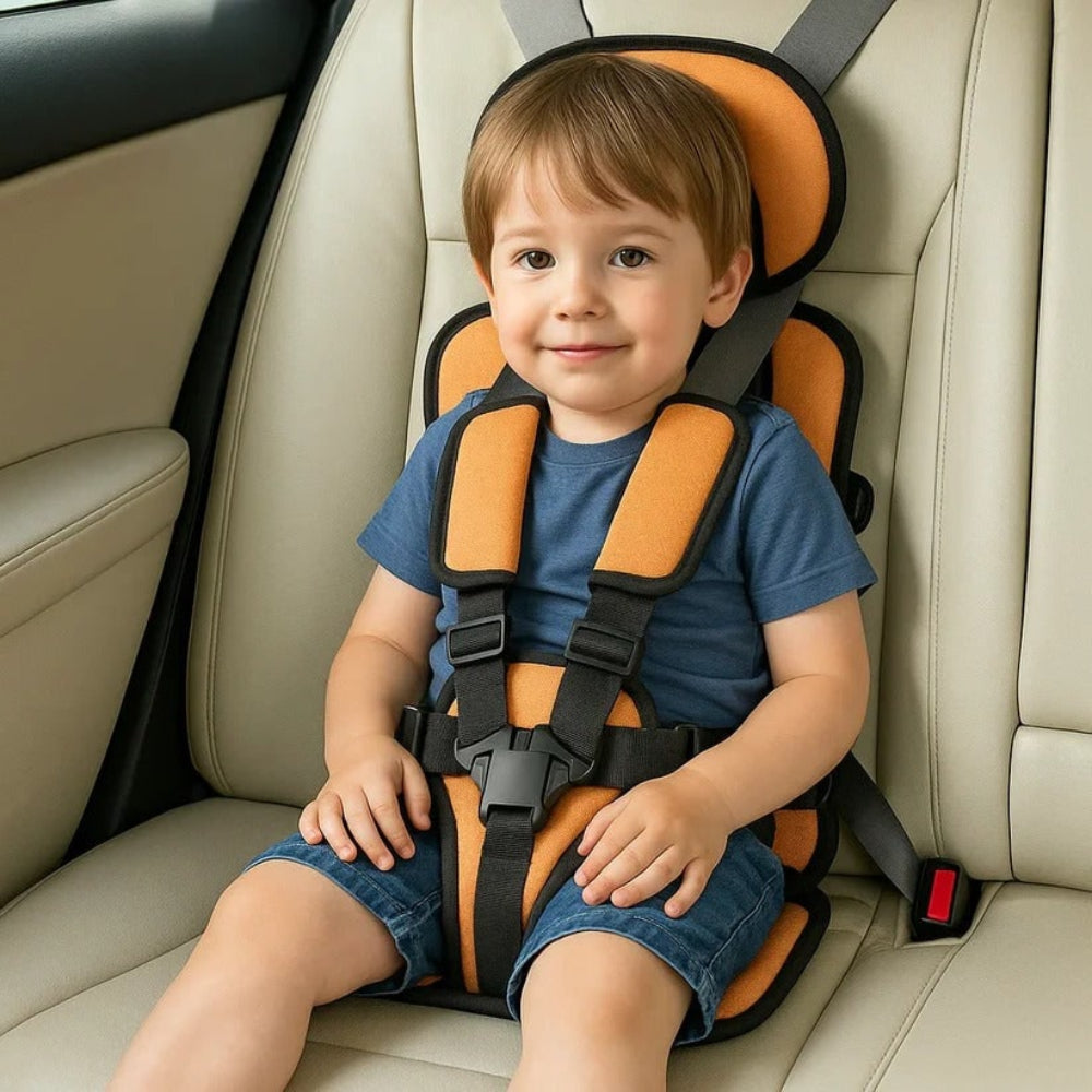 Seggiolino auto portatile con imbracatura di sicurezza e rialzo per bambini