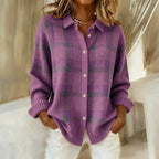 Cardigan casual da donna oversize a maniche lunghe con bottoni sul davanti