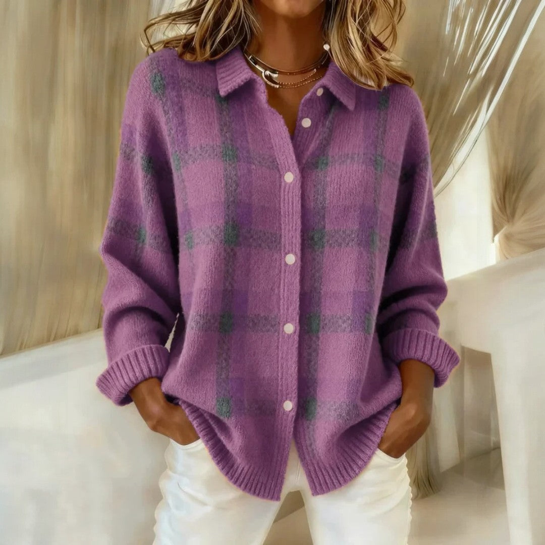 Cardigan casual da donna oversize a maniche lunghe con bottoni sul davanti