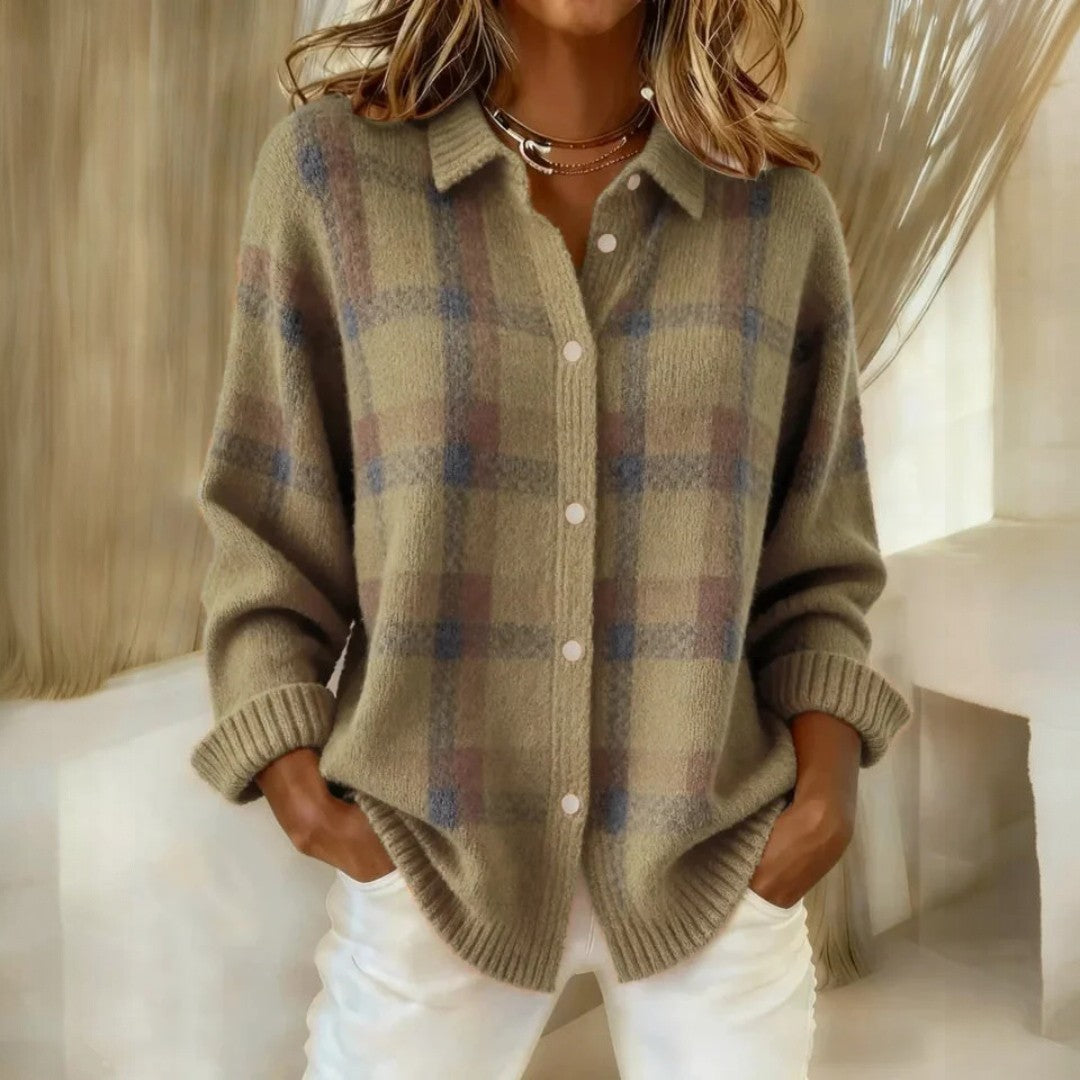 Cardigan casual da donna oversize a maniche lunghe con bottoni sul davanti