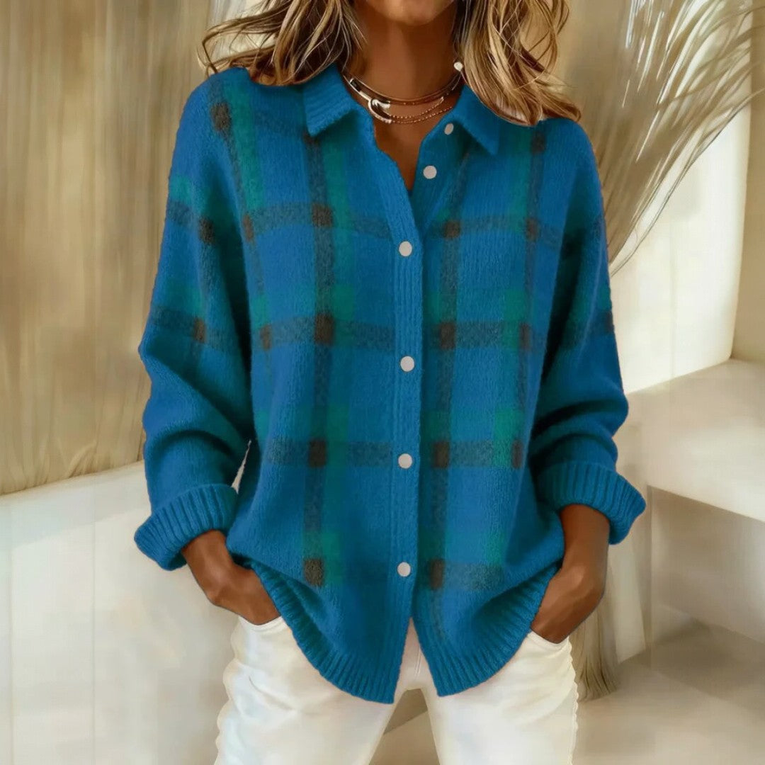 Cardigan casual da donna oversize a maniche lunghe con bottoni sul davanti
