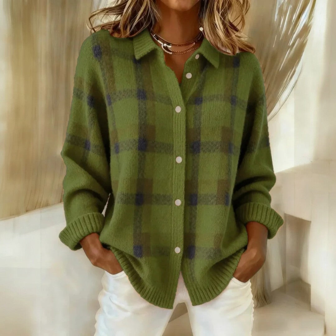Cardigan casual da donna oversize a maniche lunghe con bottoni sul davanti