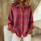 Cardigan casual da donna oversize a maniche lunghe con bottoni sul davanti
