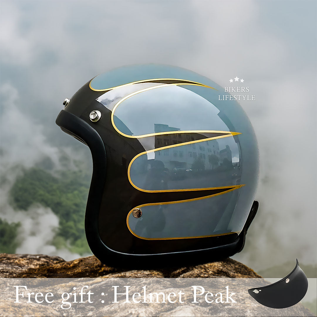 Casco moto vintage a profilo basso omologato DOT ed ECE