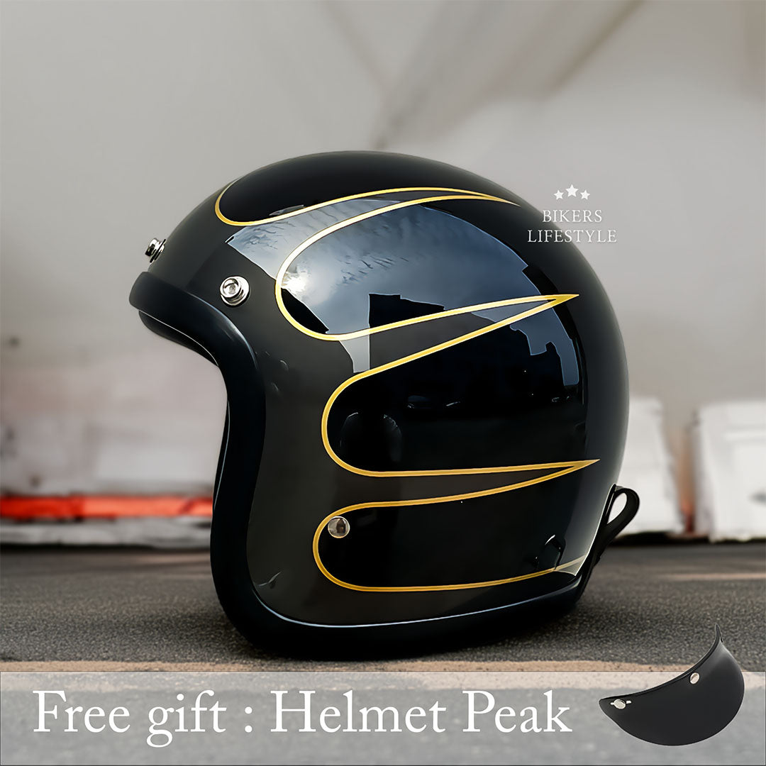 Casco moto vintage a profilo basso omologato DOT ed ECE