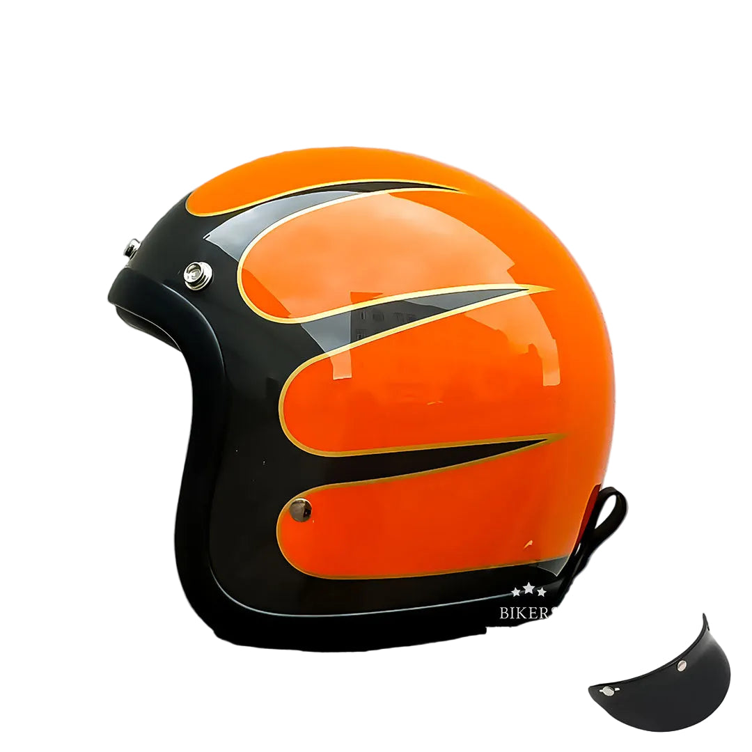 Casco moto vintage a profilo basso omologato DOT ed ECE
