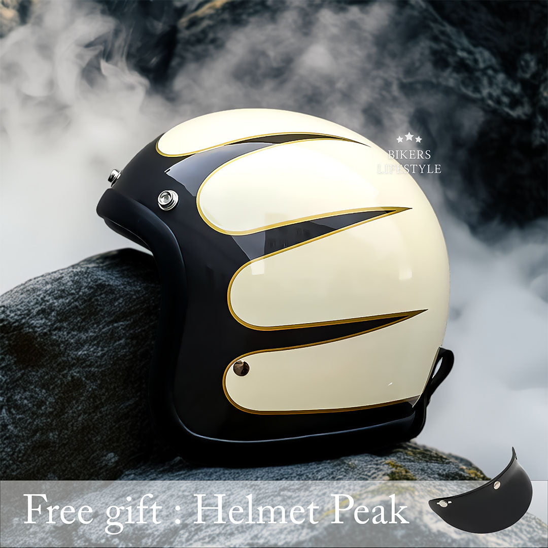 Casco moto vintage a profilo basso omologato DOT ed ECE