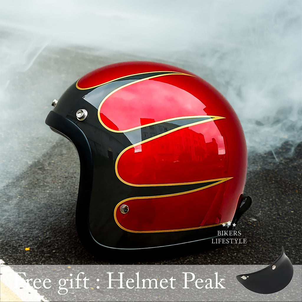 Casco moto vintage a profilo basso omologato DOT ed ECE