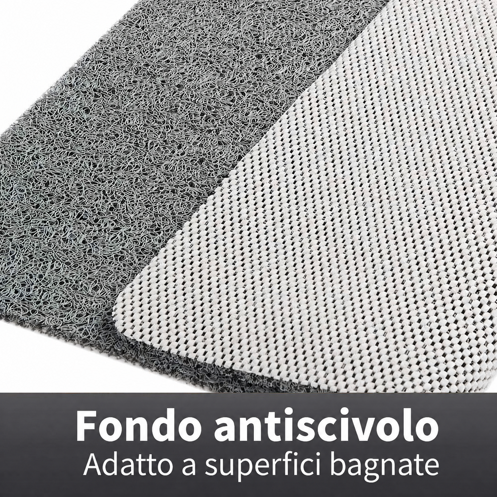 Tappetino da doccia antiscivolo – Morbido, sicuro, facile da pulire, misura personalizzabile, drenaggio rapido dell’acqu