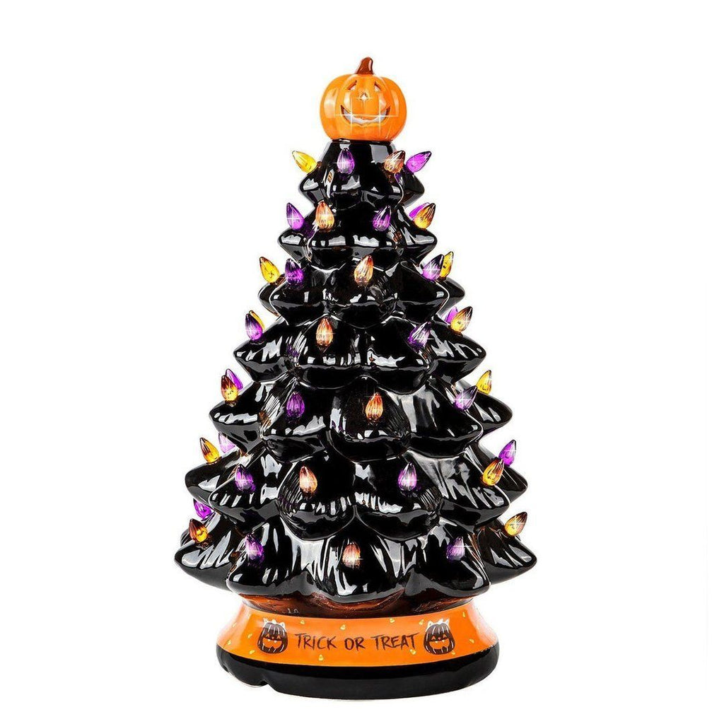 Albero di Natale con luci colorate di Halloween