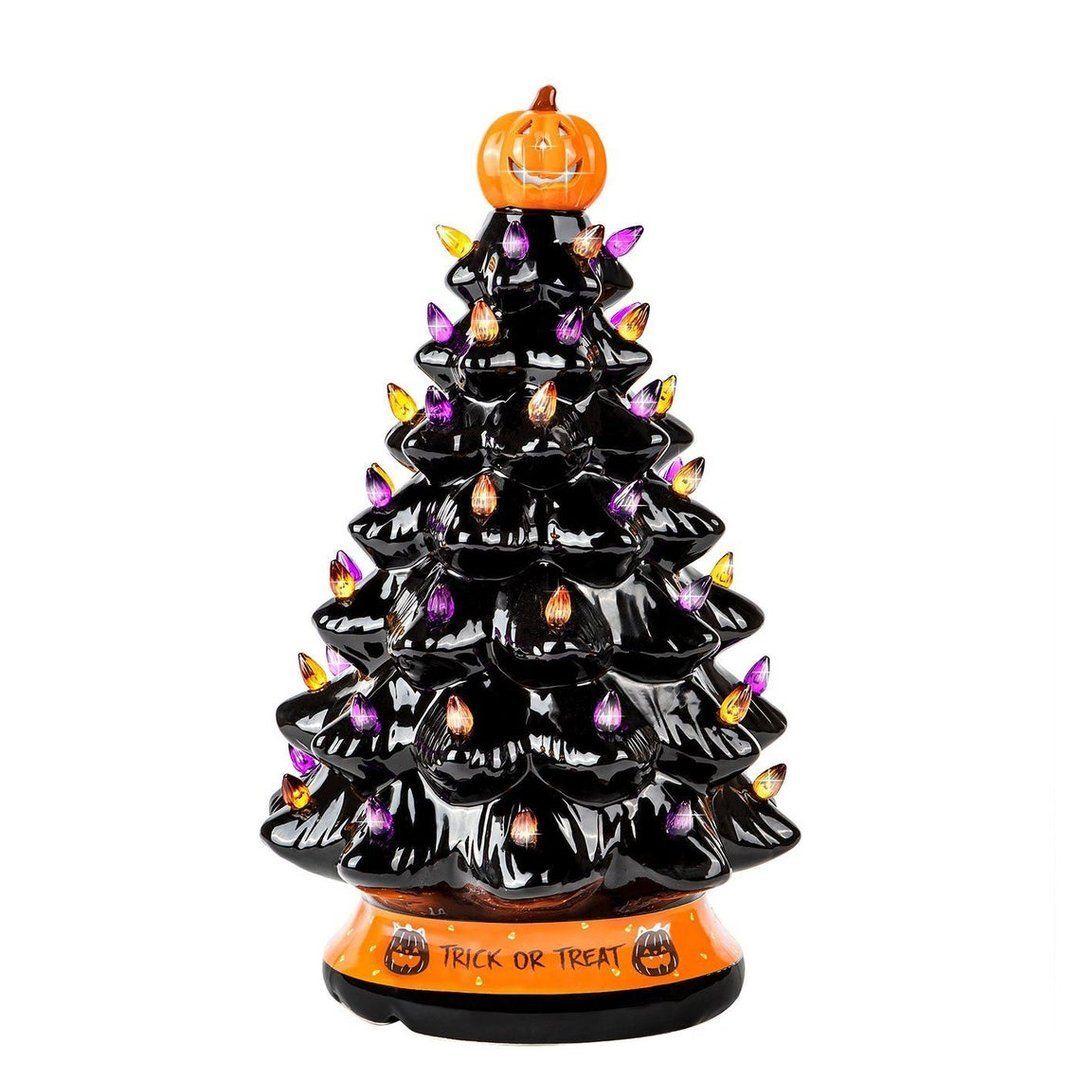Albero di Natale con luci colorate di Halloween