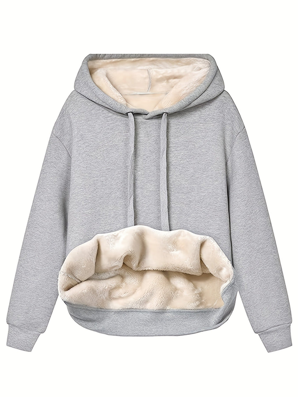 Felpa con cappuccio isolante da donna - Pullover rilassato, pile