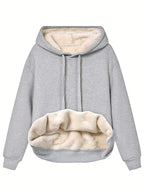 Felpa con cappuccio isolante da donna - Pullover rilassato, pile