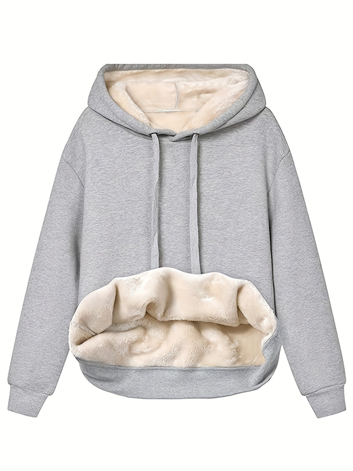 Felpa con cappuccio isolante da donna - Pullover rilassato, pile