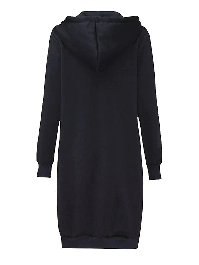 Felpa con cappuccio con zip da donna calda e accogliente - Linea lunga, per le giornate fredde
