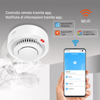 Rilevatore di fumo e calore Smart WiFi con allarme antincendio