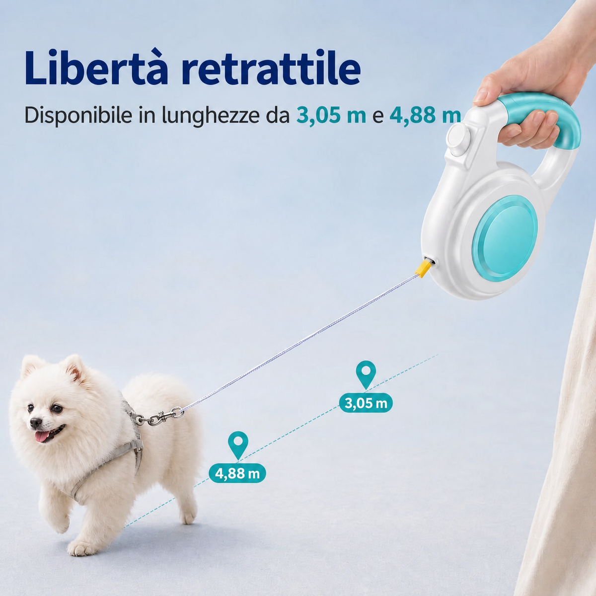 Guinzaglio Retrattile Luminosa Ricaricabile per Cani per Passeggiate Notturne - Aiuta i Cani di Piccola Taglia a Restare