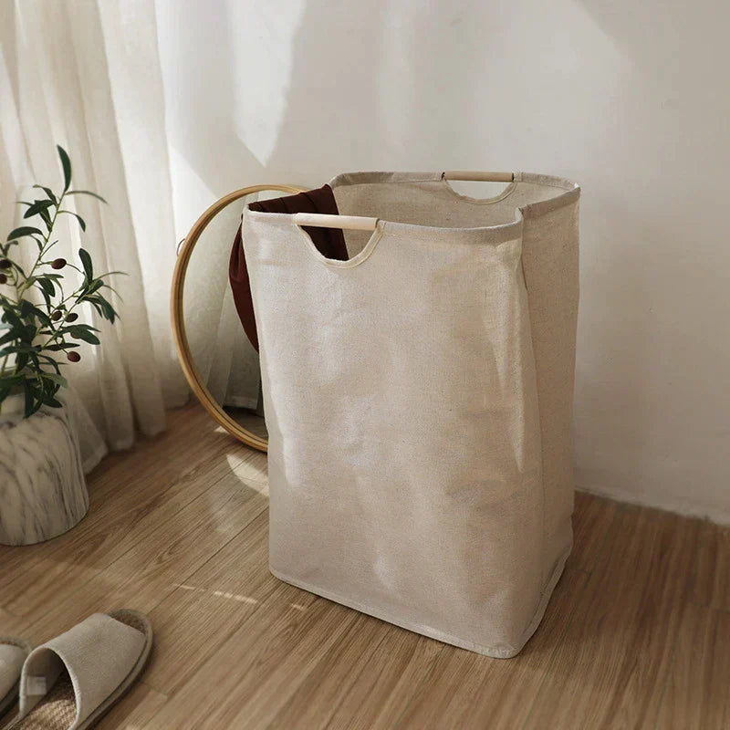 Cesto contenitore pieghevole in cotone-lino in stile giapponese