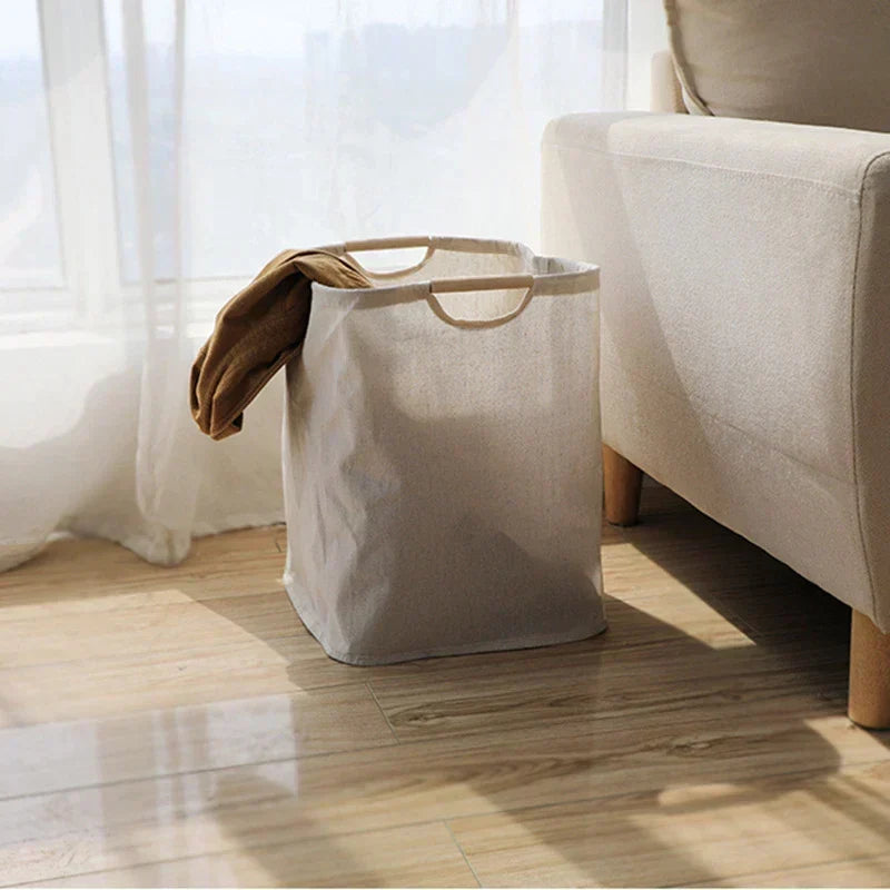 Cesto contenitore pieghevole in cotone-lino in stile giapponese