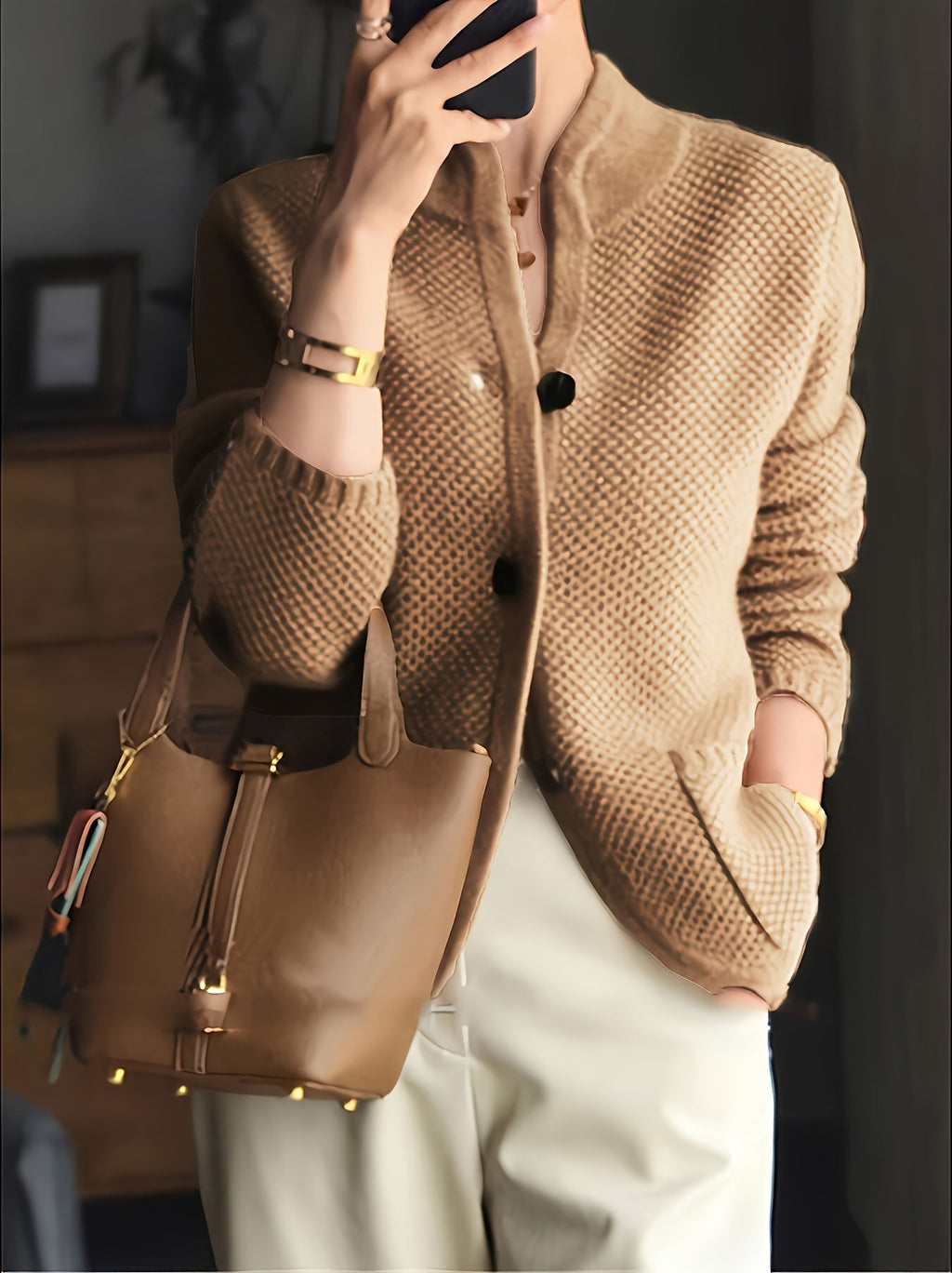 Dames Gebreide Sweater Met Opstaande Kraag | Comfortabel En Tijdloos