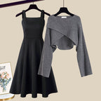 Set di abiti in maglia versatili chic da donna con design a strati