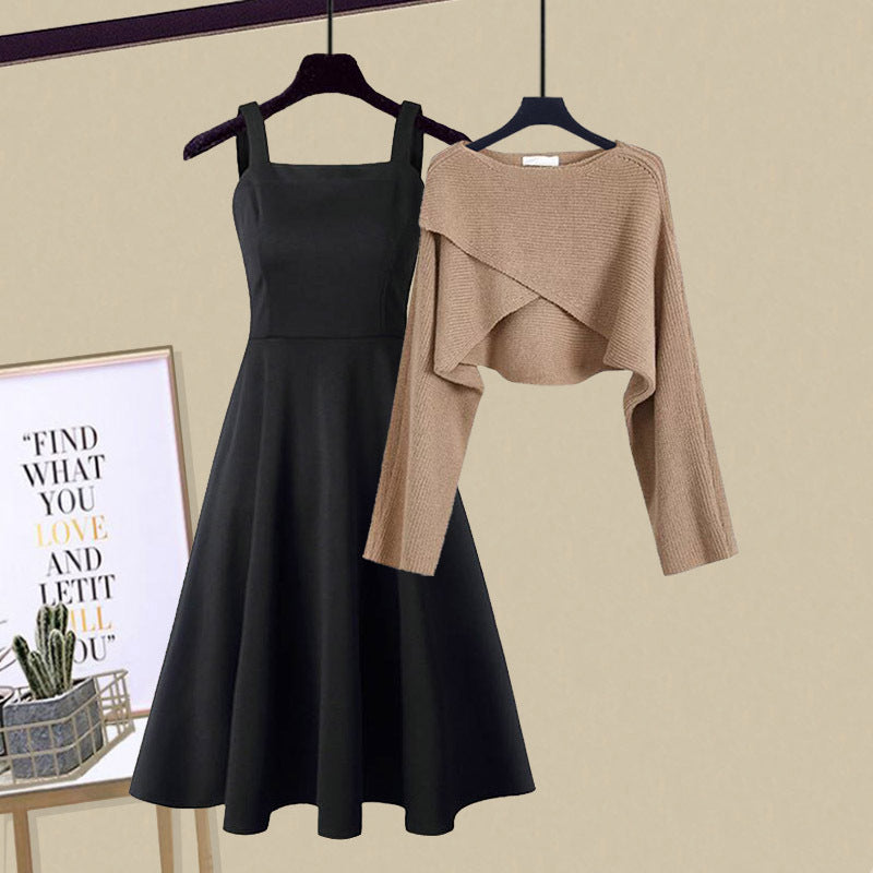 Set di abiti in maglia versatili chic da donna con design a strati
