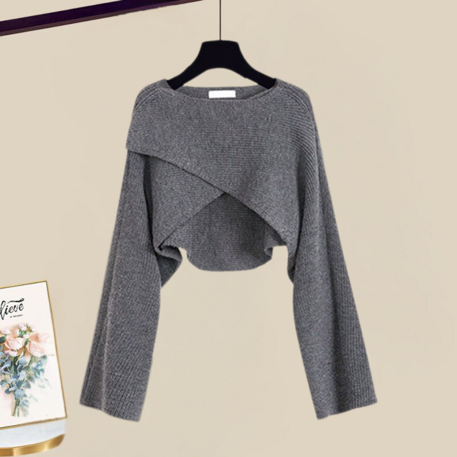 Set di abiti in maglia versatili chic da donna con design a strati