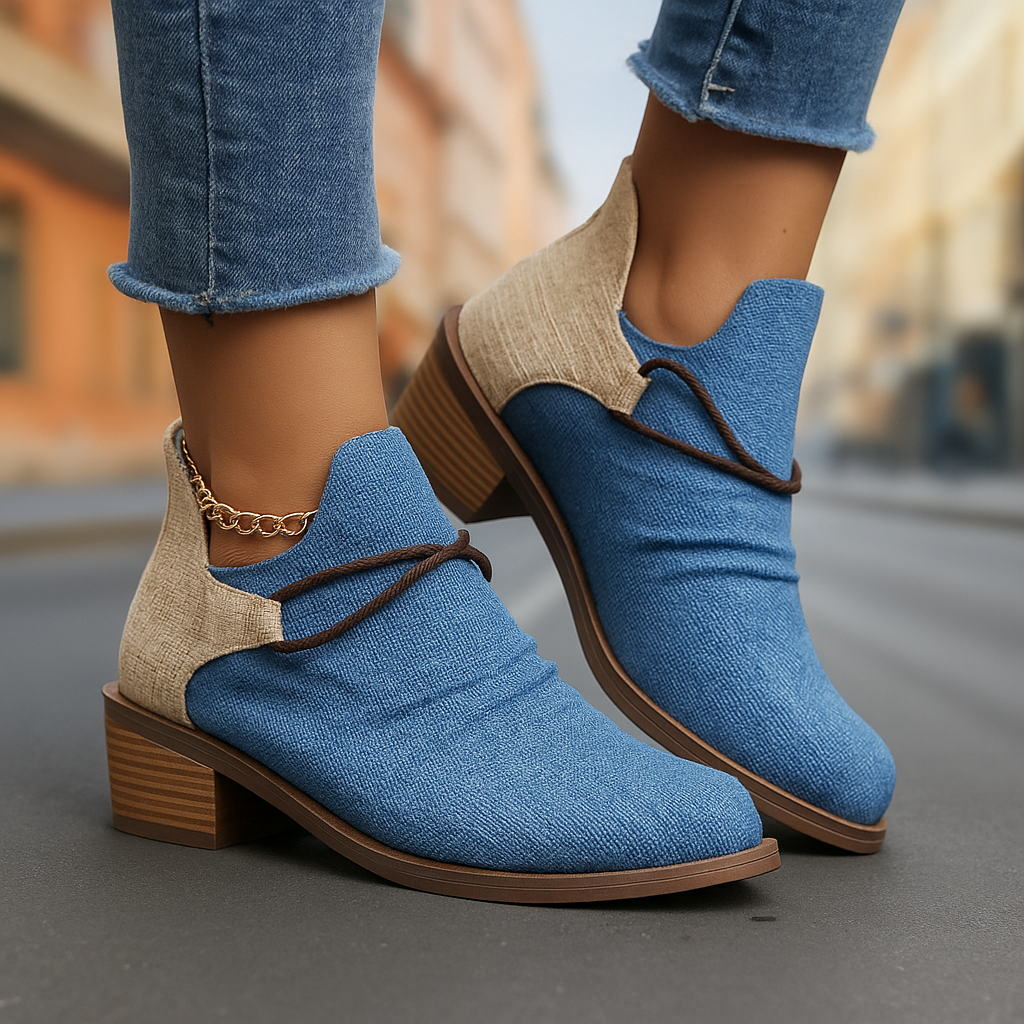Stivali da donna con tacco largo intrecciato chic: comfort per tutto il giorno