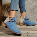 Stivali da donna con tacco largo intrecciato chic: comfort per tutto il giorno