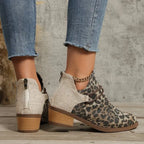 Stivali da donna con tacco largo intrecciato chic: comfort per tutto il giorno