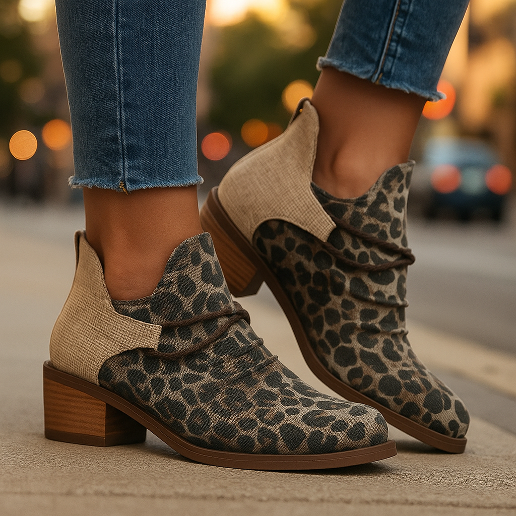 Stivali da donna con tacco largo intrecciato chic: comfort per tutto il giorno