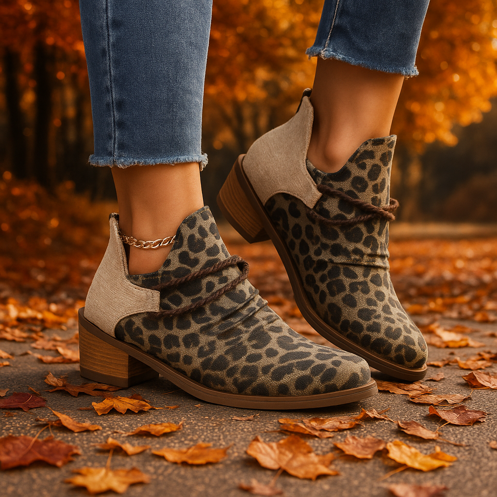 Stivali da donna con tacco largo intrecciato chic: comfort per tutto il giorno