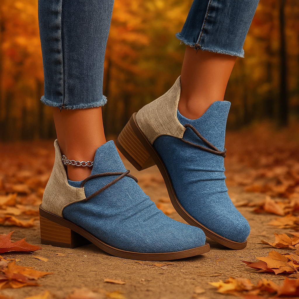 Stivali da donna con tacco largo intrecciato chic: comfort per tutto il giorno