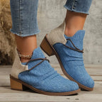 Stivali da donna con tacco largo intrecciato chic: comfort per tutto il giorno