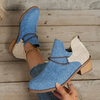 Stivali da donna con tacco largo intrecciato chic: comfort per tutto il giorno