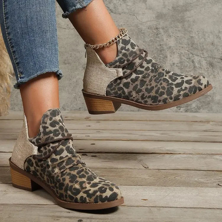 Stivali da donna con tacco largo intrecciato chic: comfort per tutto il giorno