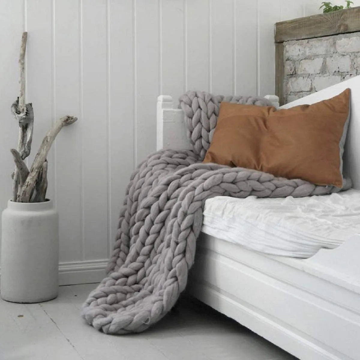 Chunky Knit Blanket – Coperta in maglia grossa – Morbida e calda – Perfetta per divano e letto