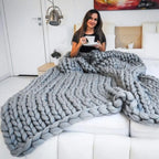 Chunky Knit Blanket – Coperta in maglia grossa – Morbida e calda – Perfetta per divano e letto