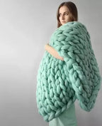 Chunky Knit Blanket – Coperta in maglia grossa – Morbida e calda – Perfetta per divano e letto