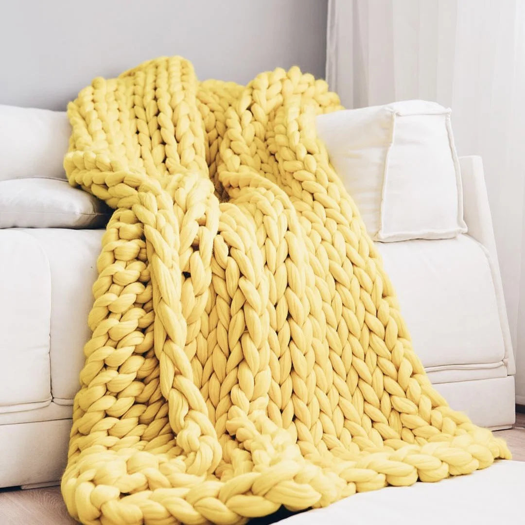 Chunky Knit Blanket – Coperta in maglia grossa – Morbida e calda – Perfetta per divano e letto