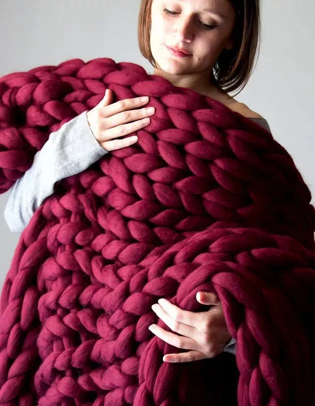 Chunky Knit Blanket – Coperta in maglia grossa – Morbida e calda – Perfetta per divano e letto