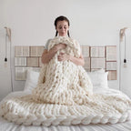 Chunky Knit Blanket – Coperta in maglia grossa – Morbida e calda – Perfetta per divano e letto