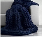 Chunky Knit Blanket – Coperta in maglia grossa – Morbida e calda – Perfetta per divano e letto