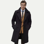 Trench classico doppiopetto lungo da uomo