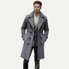 Trench classico doppiopetto lungo da uomo