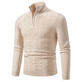 Maglione classico da uomo con zip a un quarto per strati e stile