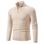 Maglione classico da uomo con zip a un quarto per strati e stile